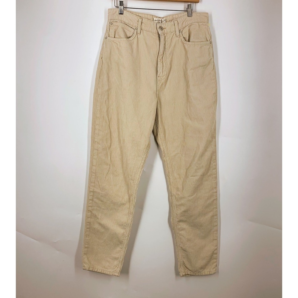 Free People We The Free Tan Beige Corduroy High Rise Straight Leg Pants Size 31